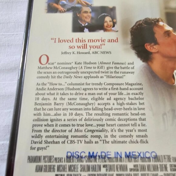 How To Lose A Guy In 10 Days DVD Full Screen Edition Kate Hudson Matthew McConau - Picture 6 of 6